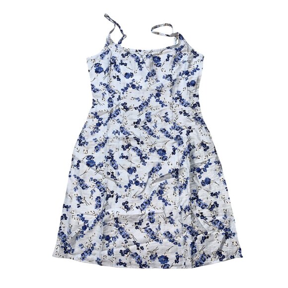 A New Day Womens Blue Floral Smocked Knee Length Sundress Size 0 - Picture 1 of 12